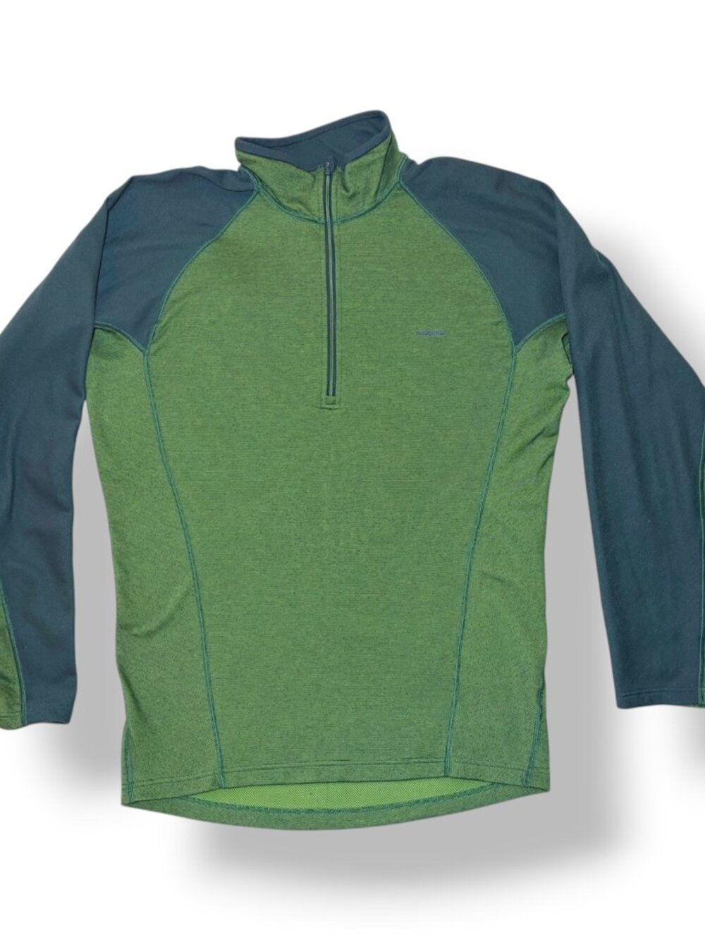 Patagonia Mens Capilene Lightweight Baselayer Medium Green Quarter Zip Pullover